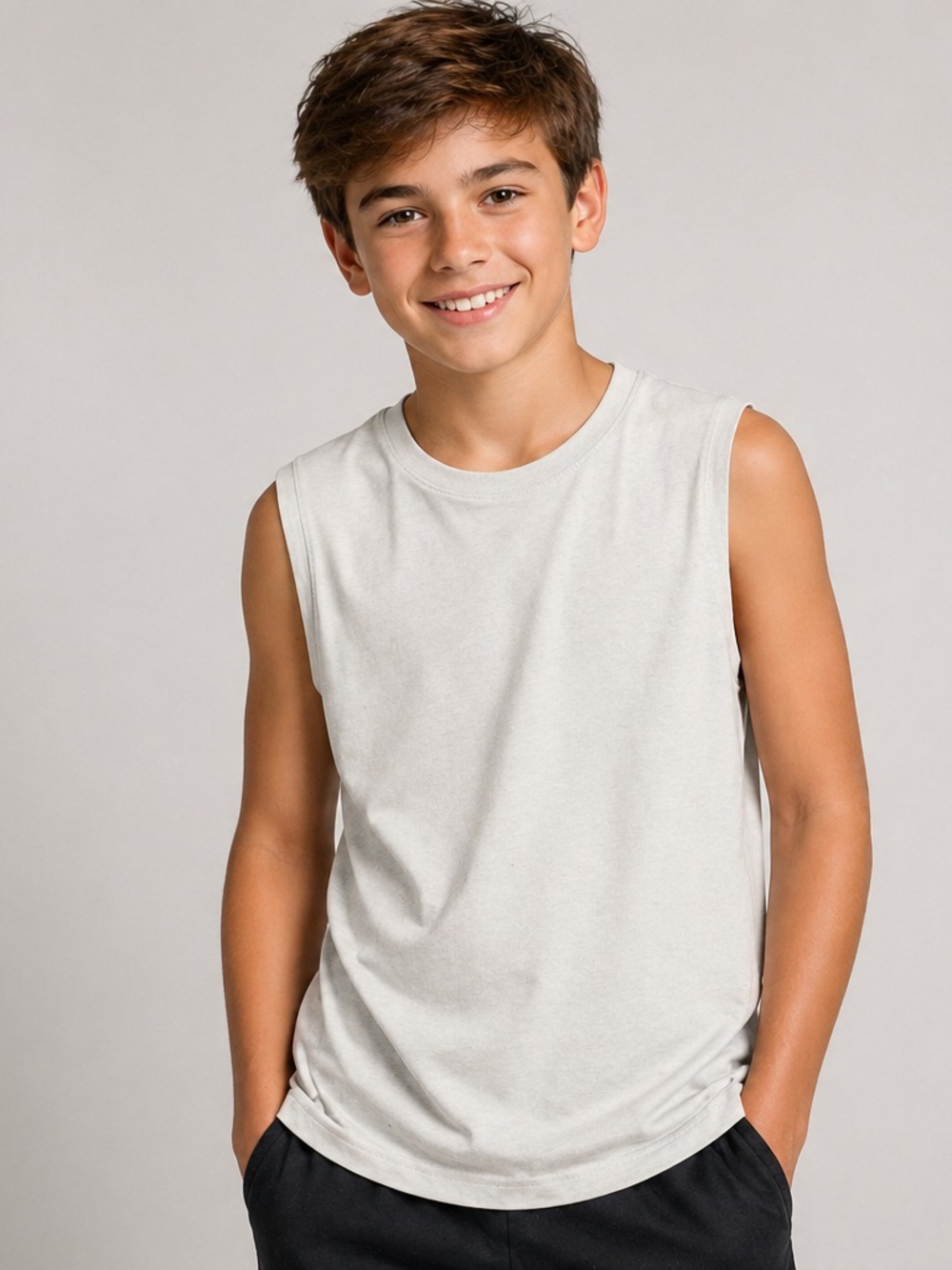 Bottlecaps BoutiqueBrand Youth L 14/16 Light Pale Gray Sleeveless Tank Like New